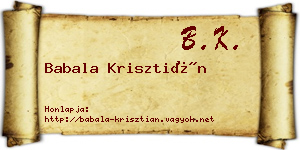 Babala Krisztián névjegykártya